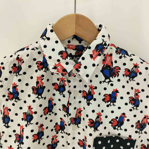 ブラックコムデギャルソン BLACK COMME des GARCONS AD2013 プリント加工 ニワトリ ドット 総柄 S/S シャツ メンズ JPN:S