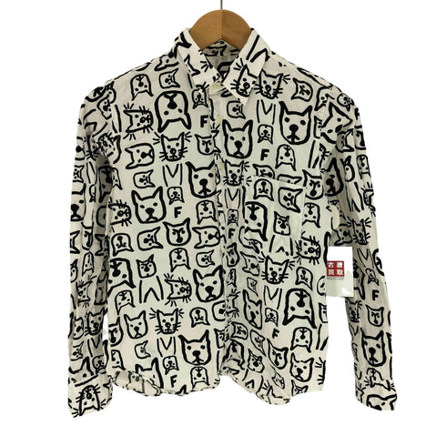ブラックコムデギャルソン BLACK COMME des GARCONS AD2013 ネコ アニマル プリント 総柄 L/S シャツ メンズ JPN:XS