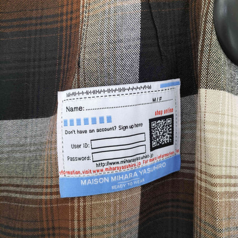 メゾンミハラヤスヒロ Maison MIHARA YASUHIRO 23AW オンブレチェックロングスカート Ombre Check Skirt レディース 36