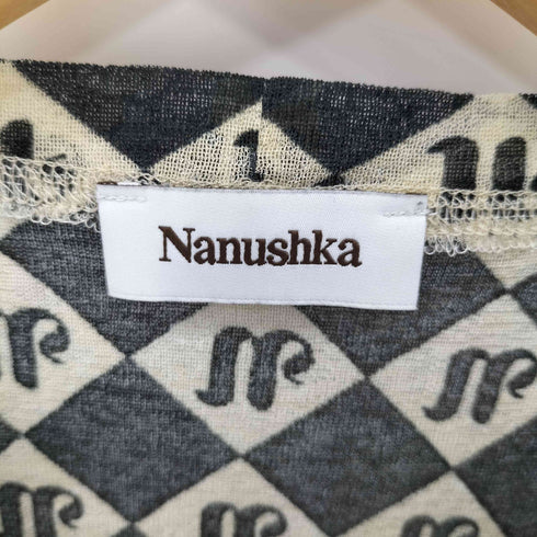 ナヌーシュカ nanushka ロゴ ノースリーブカットソー シアー 総柄 レディース XXS