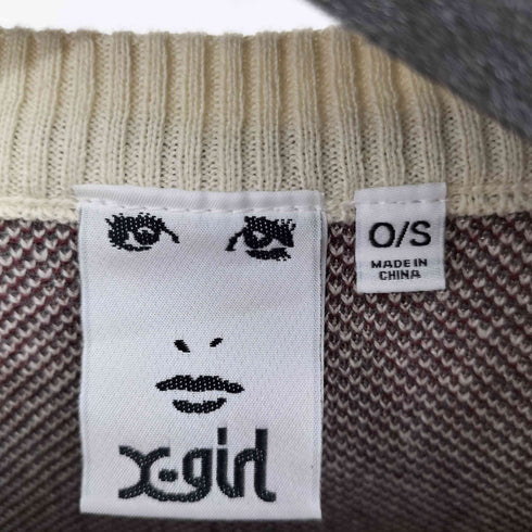 エックスガール X-girl 24AW LOGO JACQUARD KNIT TOP レディース ONE SIZE