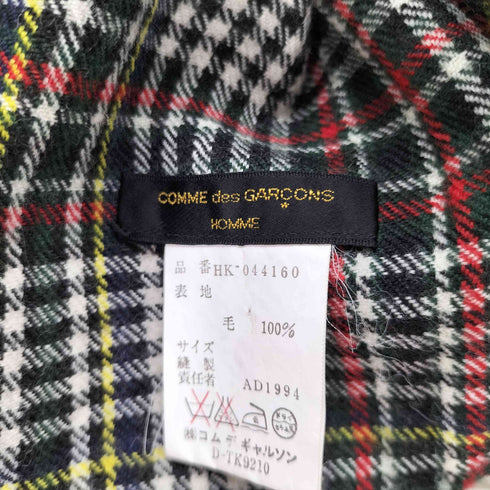 コムデギャルソンオム COMME des GARCONS HOMME 94AW 田中オム ウールチェックマフラー メンズ