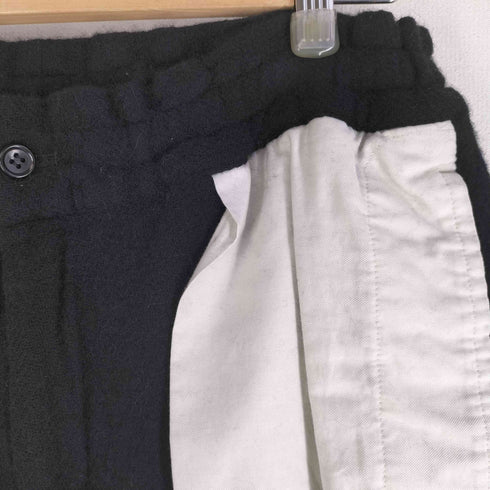 ブラックコムデギャルソン BLACK COMME des GARCONS 24aw ウールブレンド バイカラーデザイン ストレートレッグ イージーパンツ メンズ JPN:S