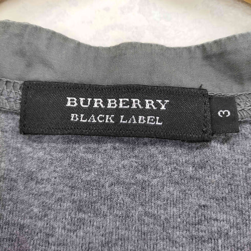 バーバリーブラックレーベル BURBERRY BLACK LABEL ロゴ刺繍ヘンリーネックS/S ポロシャツ メンズ JPN:3