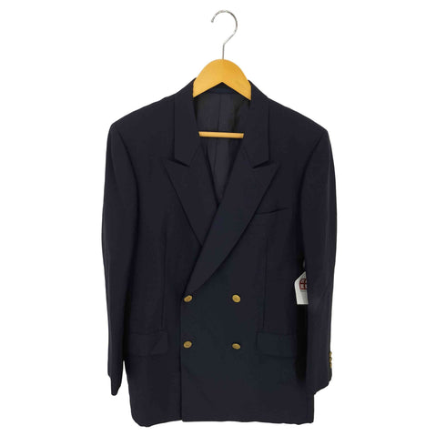 アクアスキュータム AQUASCUTUM 00S ウール ダブルテーラードジャケット 紺ブレ メンズ
