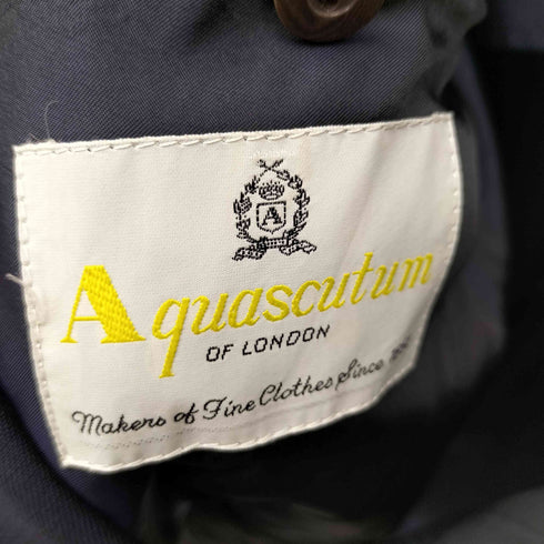アクアスキュータム AQUASCUTUM 00S ウール ダブルテーラードジャケット 紺ブレ メンズ