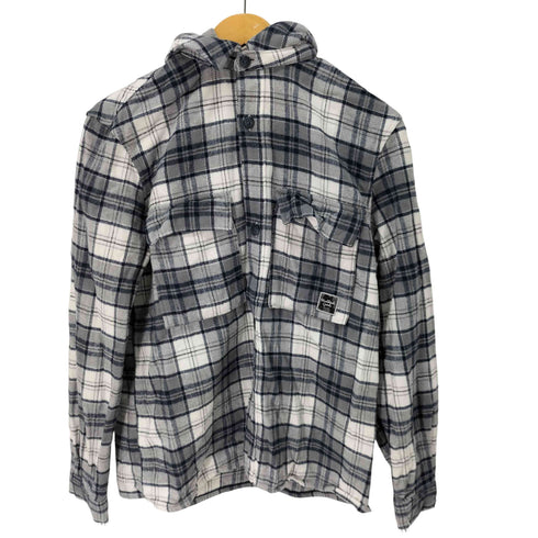 ザラ ZARA フードドッキングネルチェックシャツジャケット メンズ JPN:S
