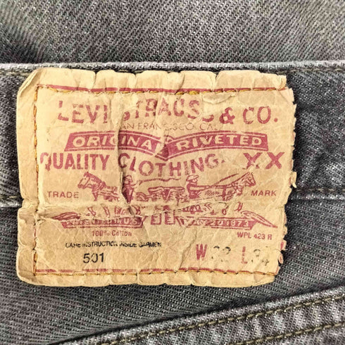 リーバイス Levis 92年製 90S USA製 501 ボタン裏524刻印 先染め ボタンフライ ブラックデニム パンツ メンズ W32 L34