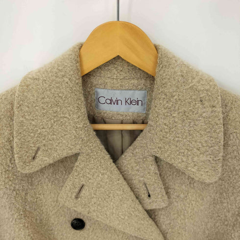 カルバンクライン CALVIN KLEIN ウール混 ナイロン ボア トレンチコート レディース