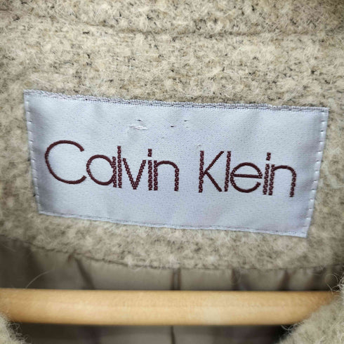 カルバンクライン CALVIN KLEIN ウール混 ナイロン ボア トレンチコート レディース