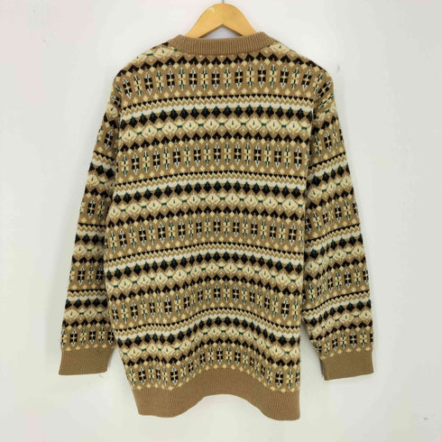 am2 カシミヤ100 ノルディック柄 クルーネックニット メンズ