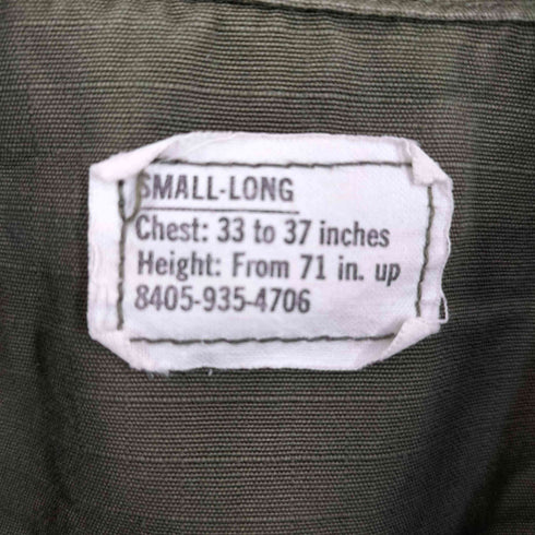 ユーエスアーミー U.S. ARMY 70s JUNGLE FATIGUE JACKET 4TH コットンリップストップ ジャングルファティーグ メンズ SMALL-LONG