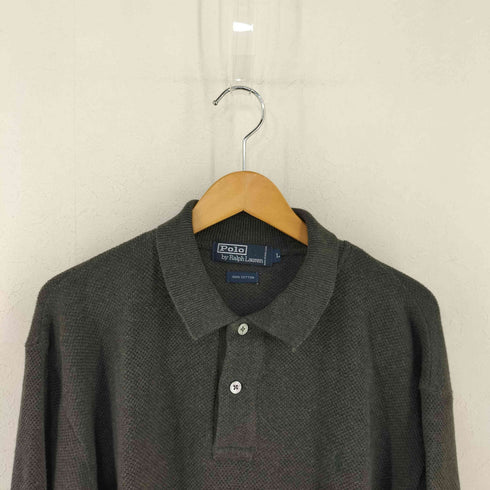 ポロバイラルフローレン Polo by RALPH LAUREN ポニー刺繍 コットン ニットポロシャツ メンズ import:L