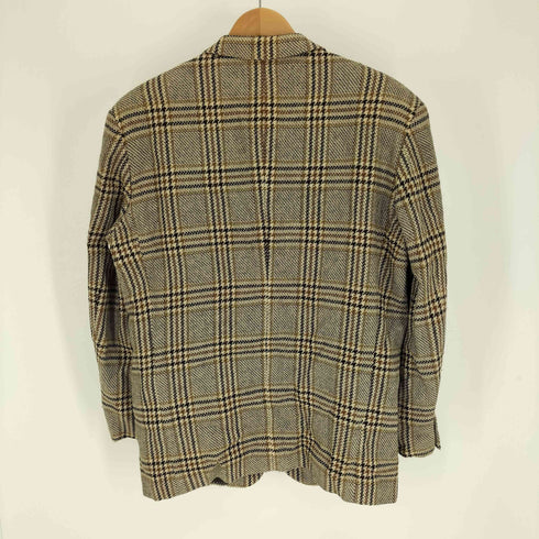 MEN'S FLANDRE カシミヤ 混 ウール 千鳥格子 チェック 2B テーラードジャケット メンズ import:L