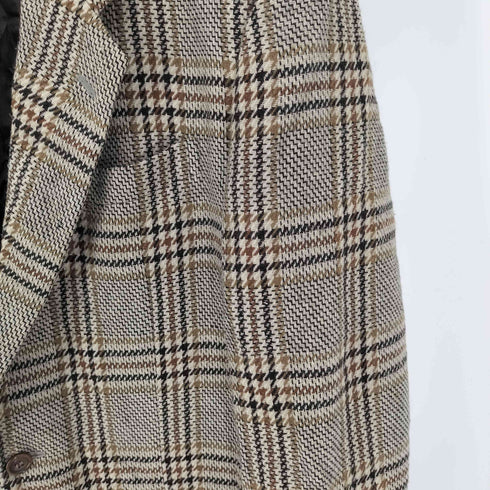MEN'S FLANDRE カシミヤ 混 ウール 千鳥格子 チェック 2B テーラードジャケット メンズ import:L