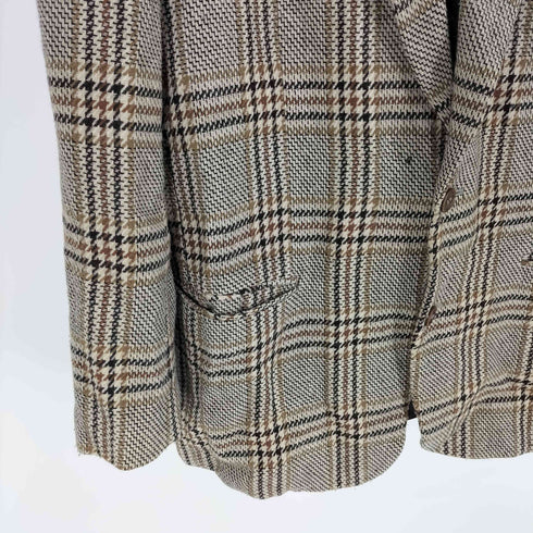 MEN'S FLANDRE カシミヤ 混 ウール 千鳥格子 チェック 2B テーラードジャケット メンズ import:L