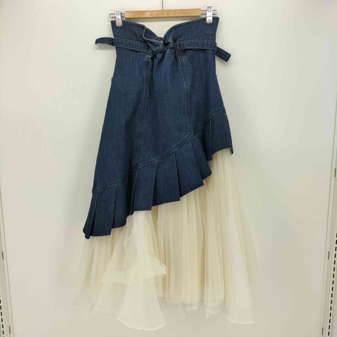 ベルヴィンテージ belle vintage デニム 切替 ロング スカート レディース FREE