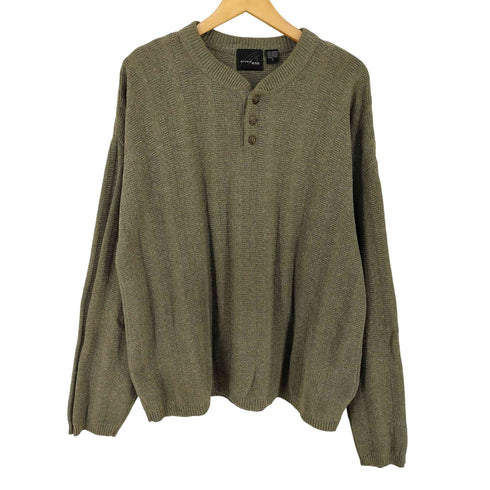 ビルブラス BILL BLASS USA製 コットンアクリル ヘンリーネックニット メンズ import:L