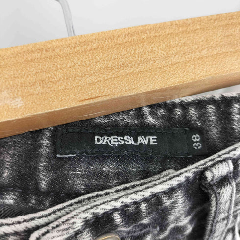ドレスレイブ DRESSLAVE ケミカルウォッシュ ブラックデニムパンツ レディース 38