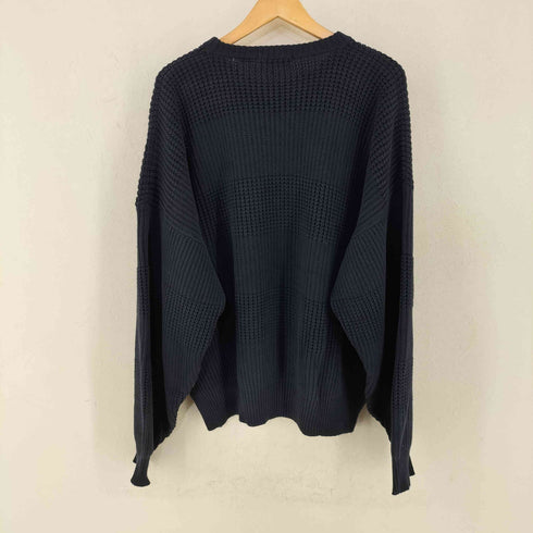 クレイボーン Claiborne 香港製 ワッフル コットン クルーネックニット メンズ import:XL
