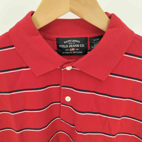 ポロジーンズカンパニーラルフローレン POLO JEANS COMPANY RALPH LAUREN 03AW S/S KITS ロゴ刺繍 ボーダー ポロシャツ メンズ import:M