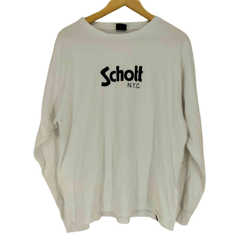ショット Schott ロゴプリントクルーネックL/STシャツ レディース