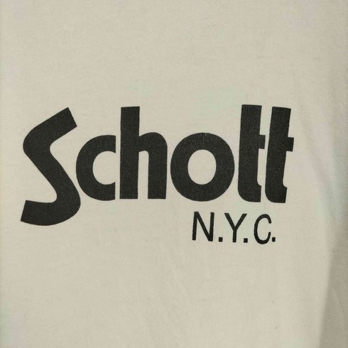 ショット Schott ロゴプリントクルーネックL/STシャツ レディース