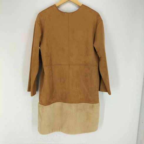 ザラ ZARA 裾ファー切替ノーカラーコート レディース JPN:M