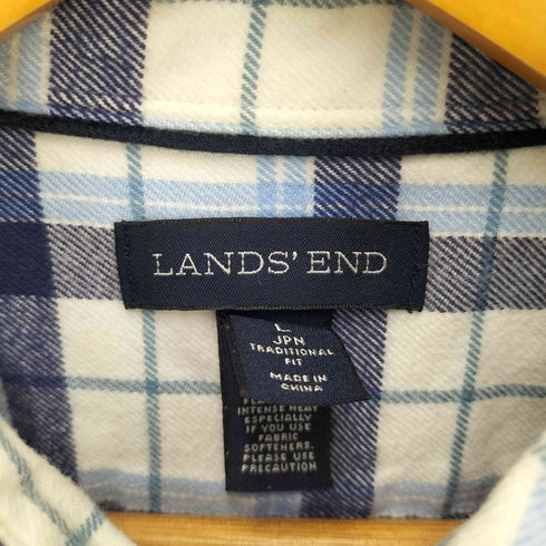 ランズエンド LANDS END チェック柄コットンシャツ メンズ JPN:L