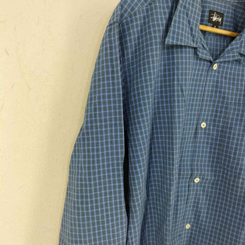 ステューシー Stussy USA製 チェック オープンカラーシャツ メンズ import:L