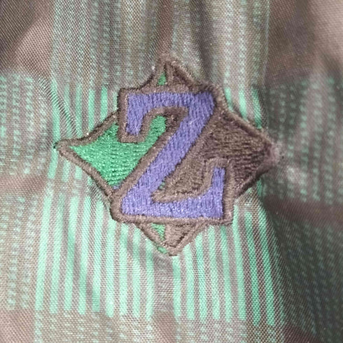 ジャージーズ JERZEES 90s- ロゴ刺繍チェック柄スタンドカラーナイロンジャケット メンズ JPN:L