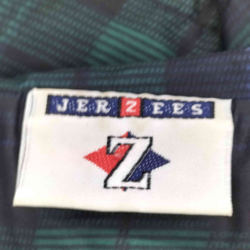 ジャージーズ JERZEES 90s- ロゴ刺繍チェック柄スタンドカラーナイロンジャケット メンズ JPN:L