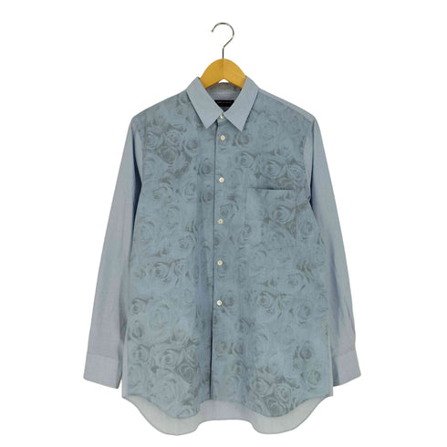 コムデギャルソンオムプリュス COMME des GARCONS HOMME PLUS 90s ローズ 薔薇 プリント 切替 レギュラーカラーシャツ メンズ JPN:M