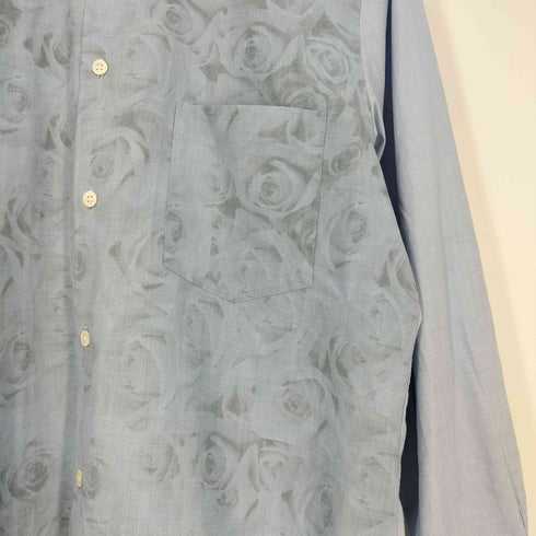 コムデギャルソンオムプリュス COMME des GARCONS HOMME PLUS 90s ローズ 薔薇 プリント 切替 レギュラーカラーシャツ メンズ JPN:M