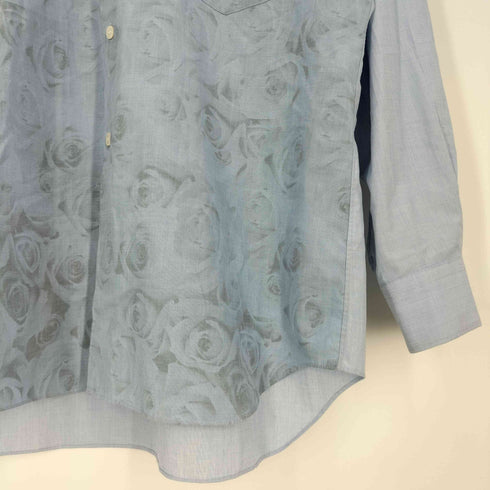 コムデギャルソンオムプリュス COMME des GARCONS HOMME PLUS 90s ローズ 薔薇 プリント 切替 レギュラーカラーシャツ メンズ JPN:M
