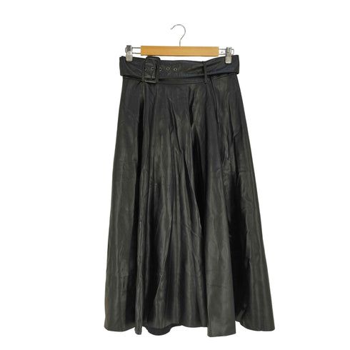 ザラ ZARA ベルテッド フェイクレザースカート レディース import:M