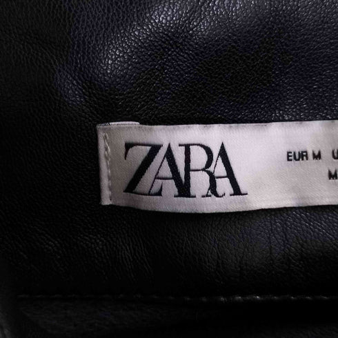 ザラ ZARA ベルテッド フェイクレザースカート レディース import:M