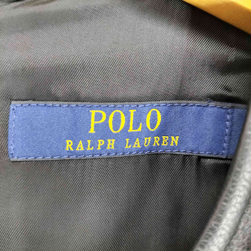 ポロラルフローレン POLO RALPH LAUREN カウレザーパイピング ウール ノースリーブ ワンピース レディース 6