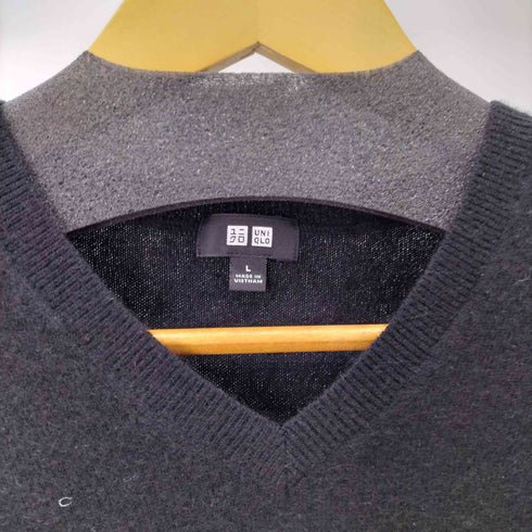 ユニクロ UNIQLO カシミア100% Vネックニット メンズ JPN:L