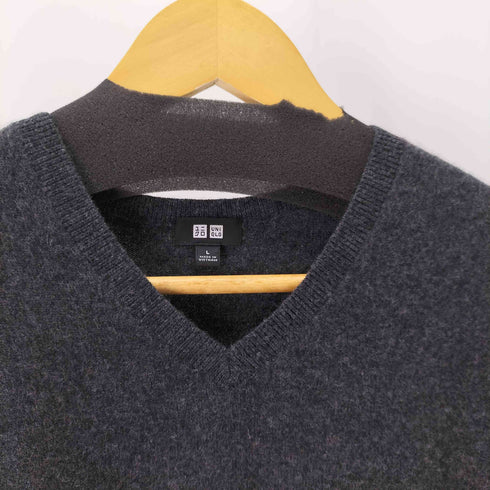 ユニクロ UNIQLO カシミア100% Vネックニット メンズ JPN:L