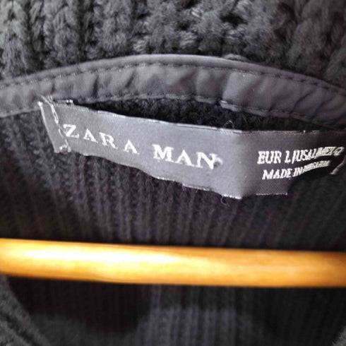 ザラマン ZARA MAN エルボーパッチ付き ショールカラーニット メンズ import:L