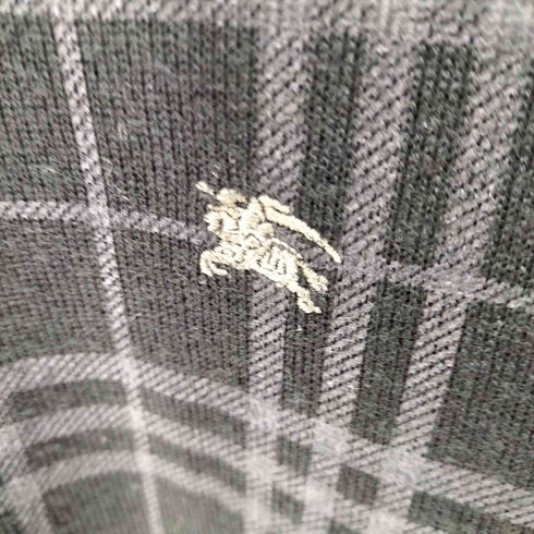 バーバリーブルーレーベル BURBERRY BLUE LABEL ワンポイントロゴ刺繍 チェックデザインVネックニット メンズ import:L