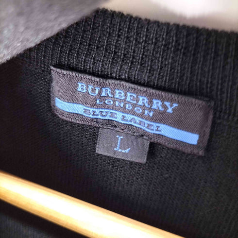 バーバリーブルーレーベル BURBERRY BLUE LABEL ワンポイントロゴ刺繍 チェックデザインVネックニット メンズ import:L
