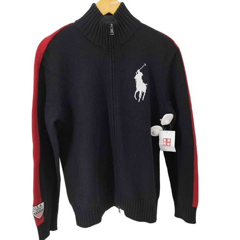 ポロラルフローレン POLO RALPH LAUREN USA ビッグポニー刺繍 ジップアップウールニット メンズ import:M