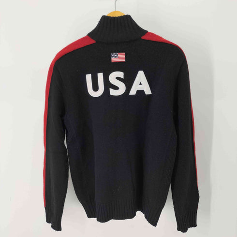 ポロラルフローレン POLO RALPH LAUREN USA ビッグポニー刺繍 ジップアップウールニット メンズ import:M