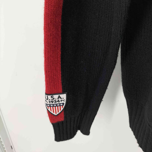 ポロラルフローレン POLO RALPH LAUREN USA ビッグポニー刺繍 ジップアップウールニット メンズ import:M