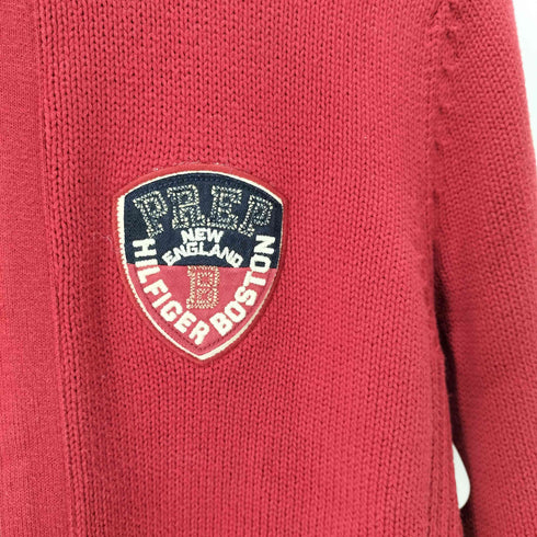 トミーヒルフィガー TOMMY HILFIGER フロントワッペンジップアップニット メンズ import:M