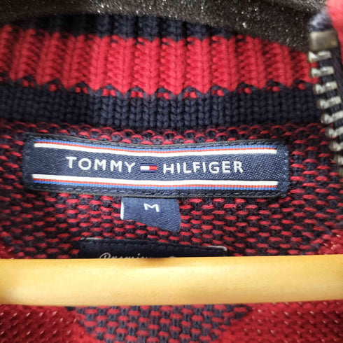 トミーヒルフィガー TOMMY HILFIGER フロントワッペンジップアップニット メンズ import:M