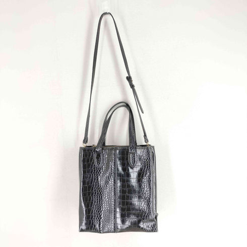 ザラ ZARA 2WAYクロコ型押しショルダーバッグ レディース