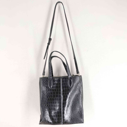 ザラ ZARA 2WAYクロコ型押しショルダーバッグ レディース